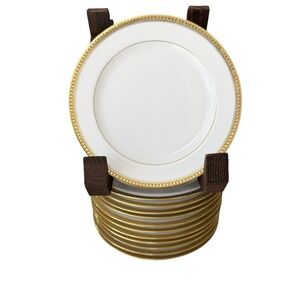Haviland Limoges Marquis Desert Plates 6 1/4" Set of 12 - Gold Encrusted France